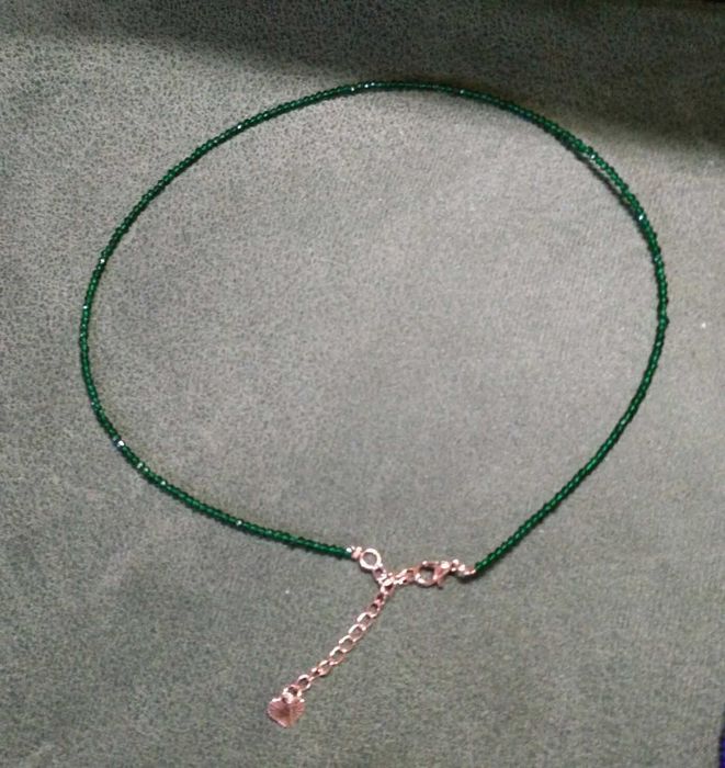 Colar Contas Vidro Facetadas e Brilhantes Verde NOVO - SALDO