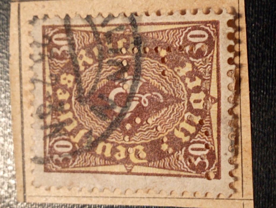 selo 30 mark - serie Postorn	 - Alemanha 1922 - castanho
