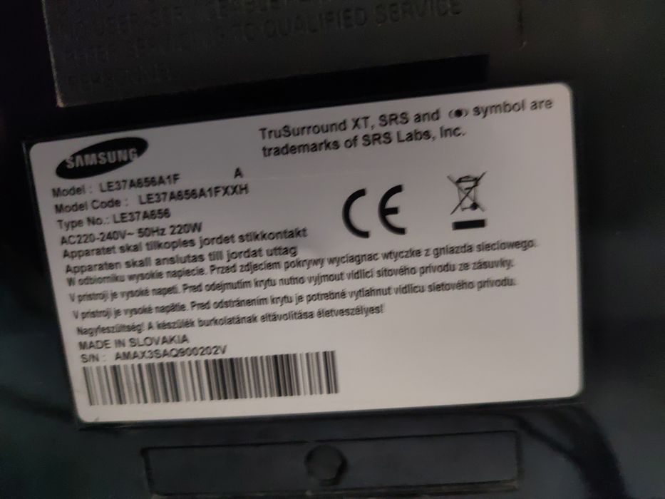 TV Samsung 37 cali + HP gratis