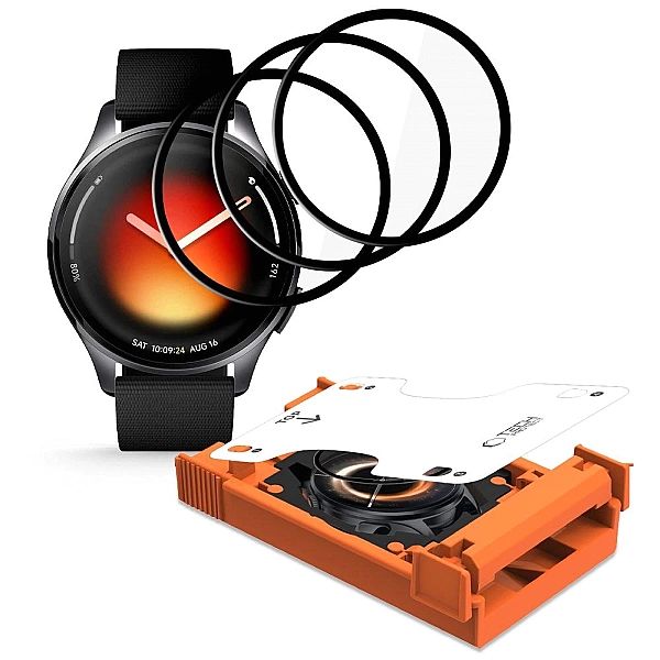 Szkło Hybrydowe Tech-Protect Easy Set Flex+ 3-Pack Xiaomi Watch 5 Blac
