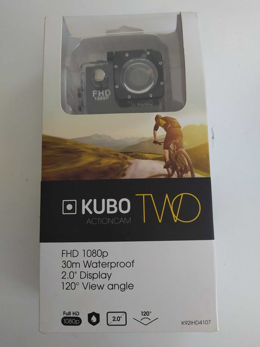 Action Cam KUBO Two FHD 12MP 30m waterproof K921HD4107 nova e selada