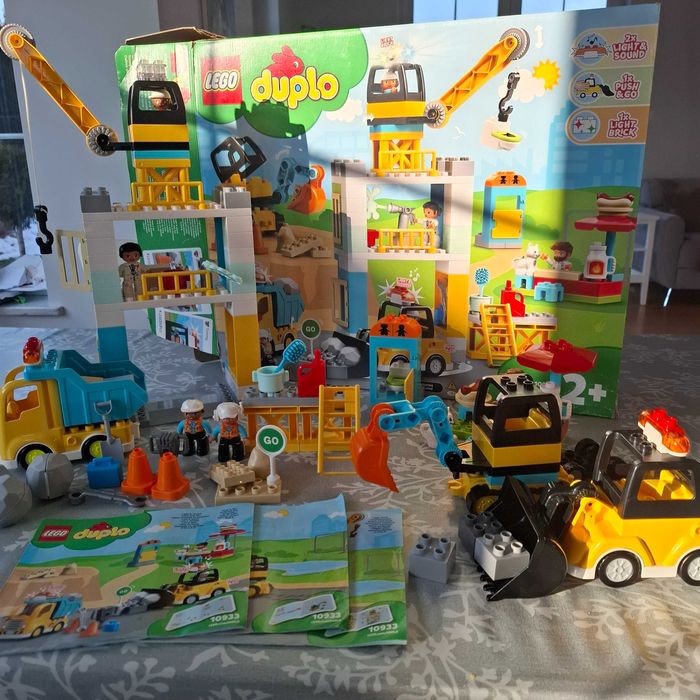 Kompletny zestaw Lego duplo 10933 Żuraw i budowa