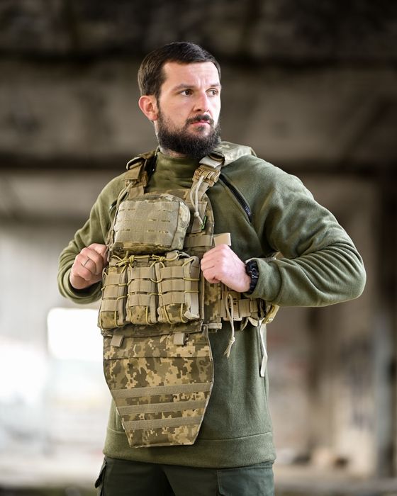 Плитоноска 7.62 розгрузка Sword піксель з напашником і підсумками