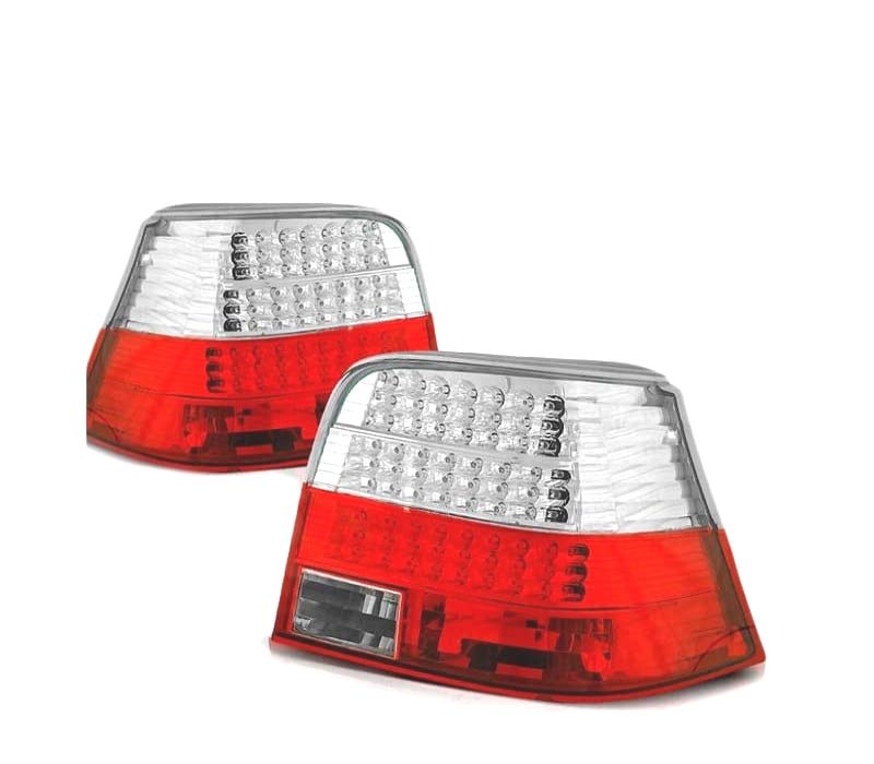 FAROLINS TRASEIROS LED VOLKSWAGEN VW GOLF 4 97-03 VERMELHO BRANCO