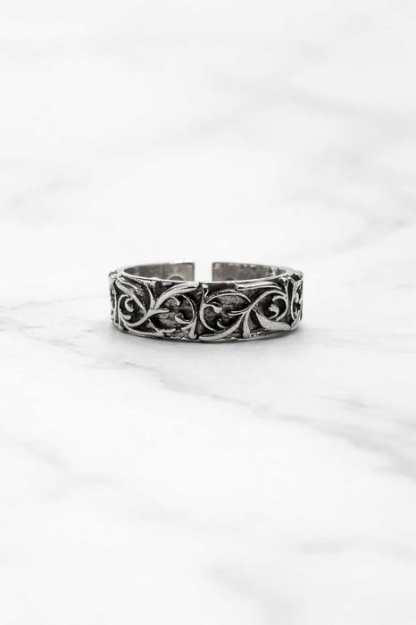 Pierścionek gothic ornament Chrome Hearts style