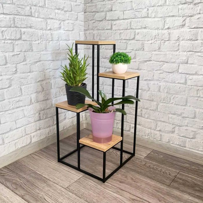 Підставки/стійки для квітів металеві Лофт/Етажерка, полиця під вазони