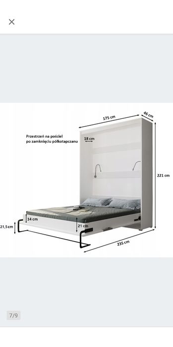Łóżko w szafie 160 abixmeble