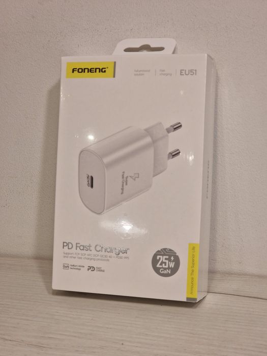 Foneng Ładowarka sieciowa EU51 GaN - Typ C - PD 25W biała