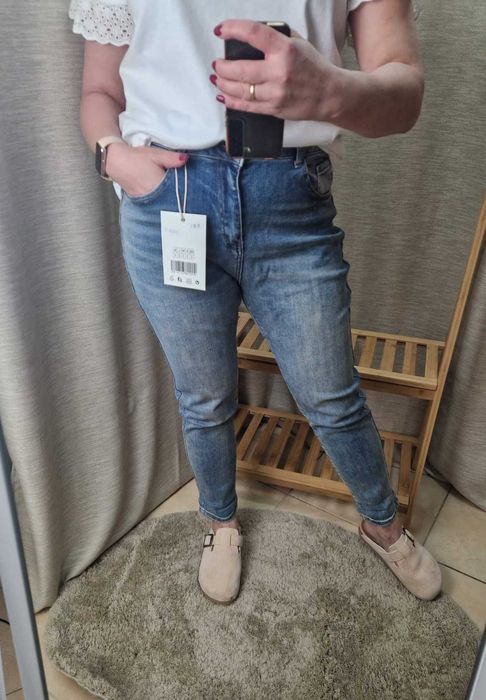 NOWE jeansy M.Sara wysoki stan rozm L/XL XL / 42 / 14