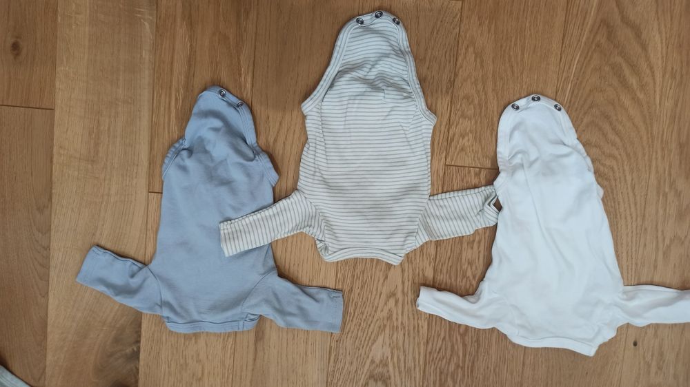 Zestaw 3 body kopertowe dla wcześniaka 44 HM bawełniane