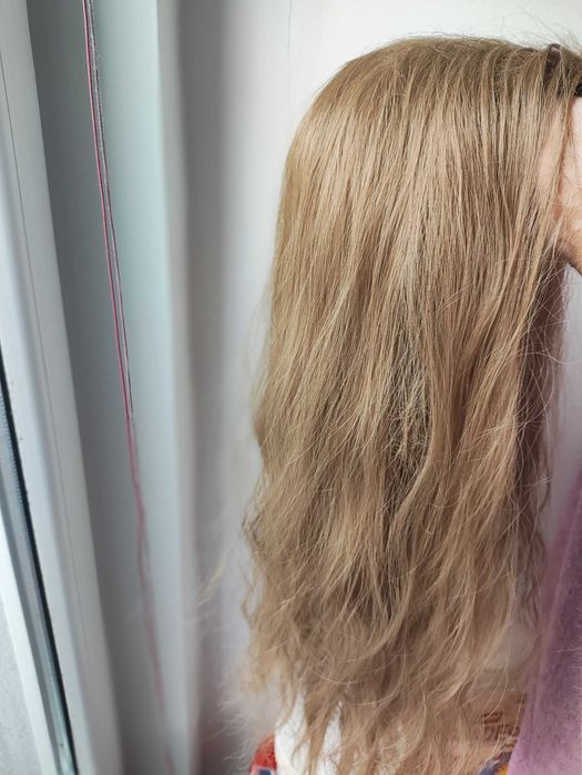 Peruka dla Kobiet Damska długie włosy ciemny blond Ombre kręcone brąz