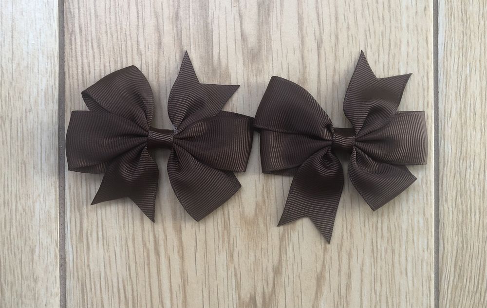 (K18) Spinki do włosów- brązowe kokardki