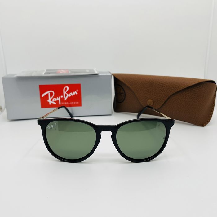 Солнцезащитные очки Ray Ban Erika 4171P Glossy Black-Gold|Green