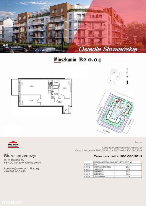 Nowoczesne mieszkanie - 65m2, B2 0.04