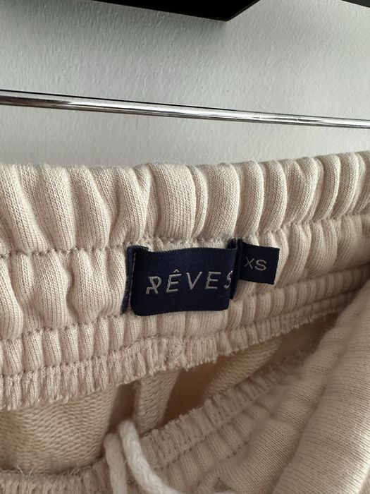 Spodnie dresowe dres Reves baggy Vanilla beżowe