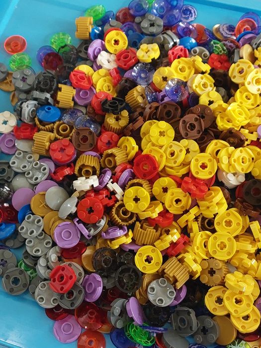 Lego klocki kolorowe mix , okragle karbowane,dysk 2x2 i inne-nowe