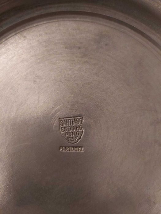Taça Estanho Puro 97,5% Santiago/Portugal antiga