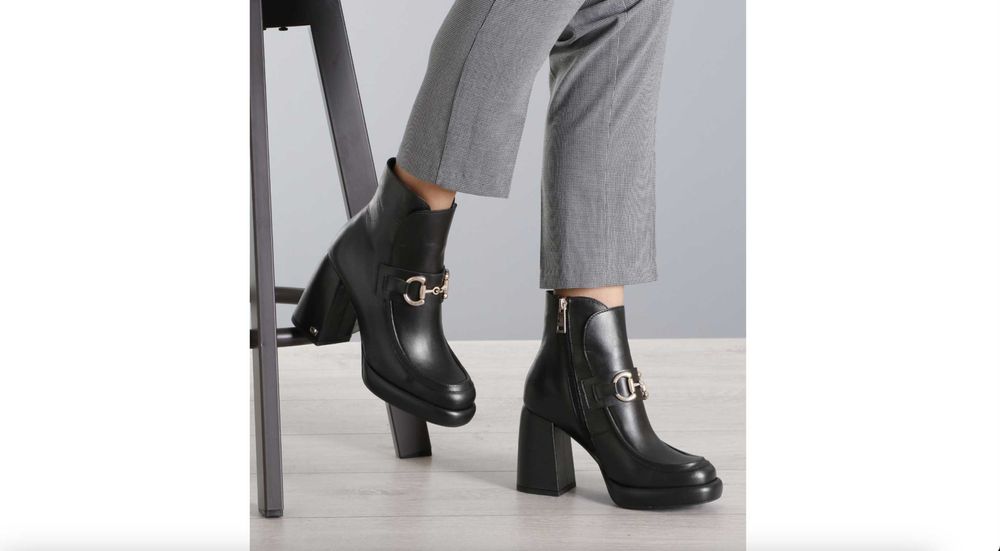 NOWE! Botki damskie CheBello 4259 skóra naturalna, na wysokim obcasie!