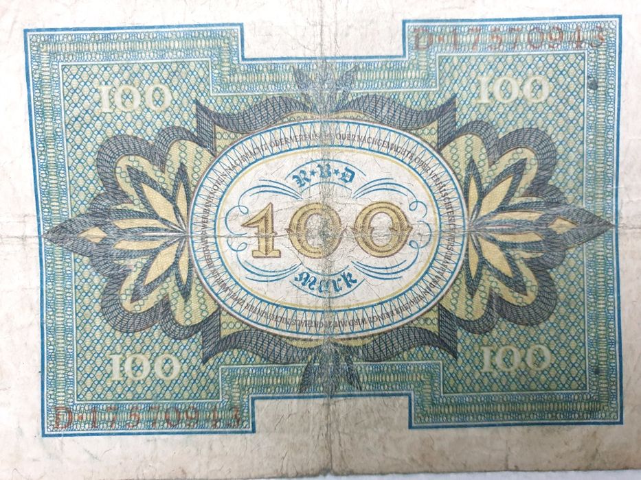 Antiga Reichsbanknote 100 Hundert Mark de 1920 - Alemanha
