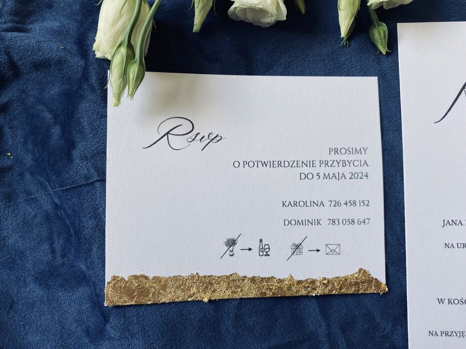 Zaproszenie ze zloceniem