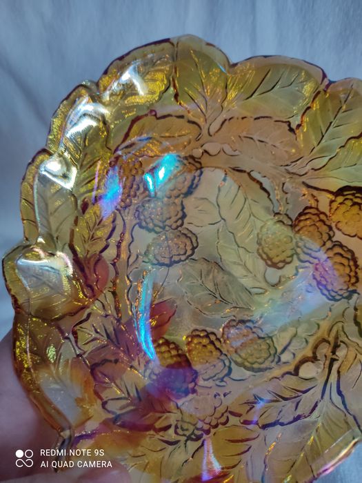 Piękna iryzowana paterka Indiana Glas USA