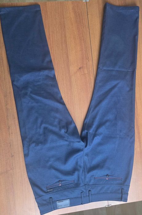 Spodnie męskie  Eleganckie WIZYTOWE GRANATOWE W36 L30