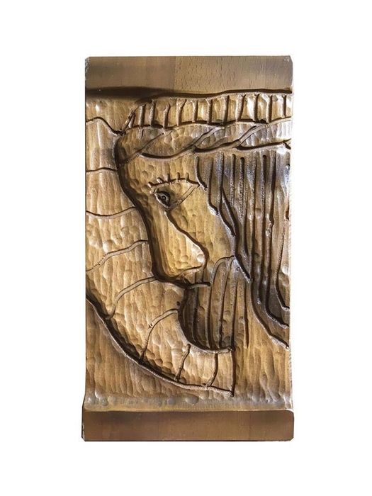 Jezus płaskorzeźba drewniana rzeźba figurka drewno obraz 3D