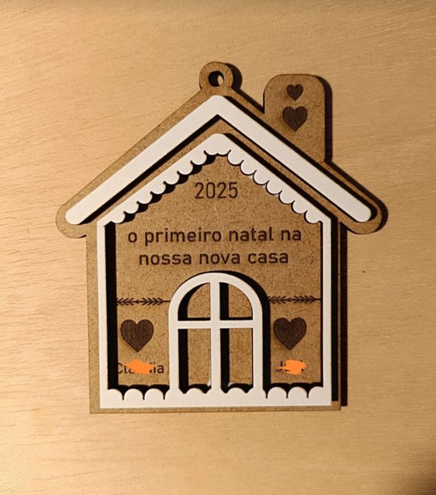 Enfeite casinha de Natal em MDF