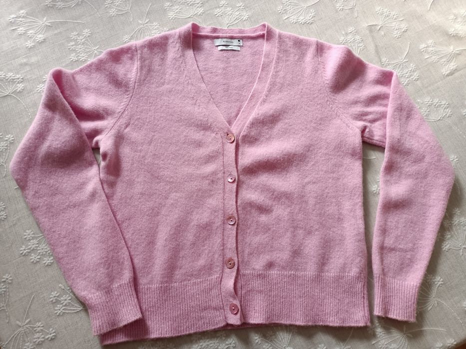 Sweter kardigan rozmiar M 100% wełna Reserved jasny róż