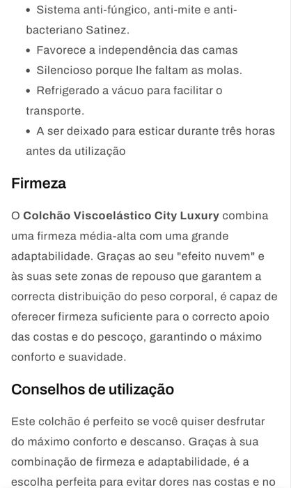 Colchão viscoelastico