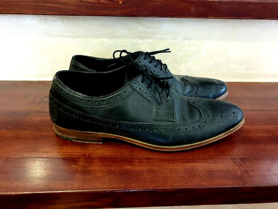 Buty Asos eleganckie wizytowe skóra naturalna czarne 44