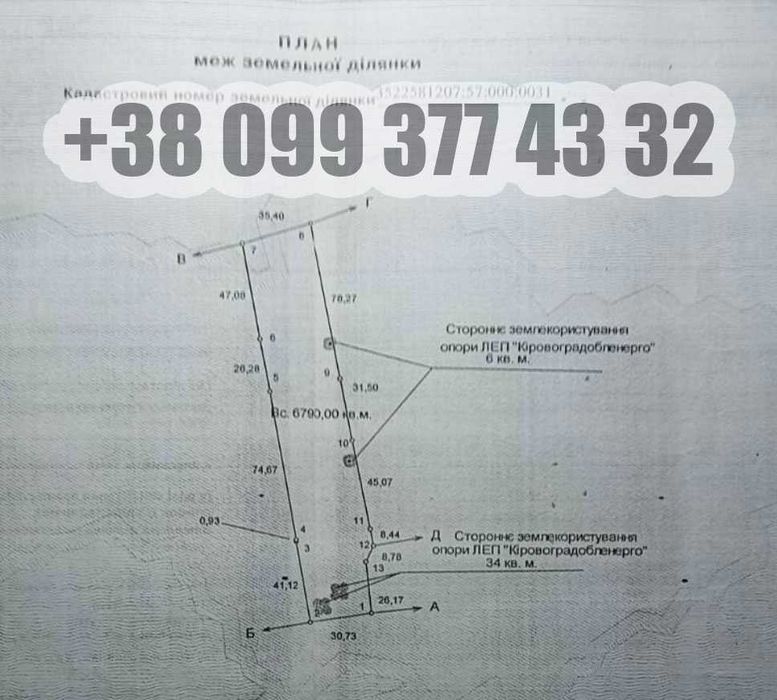 Красная линия Участок 68 соток Дачная 2а Олександрівське шосе