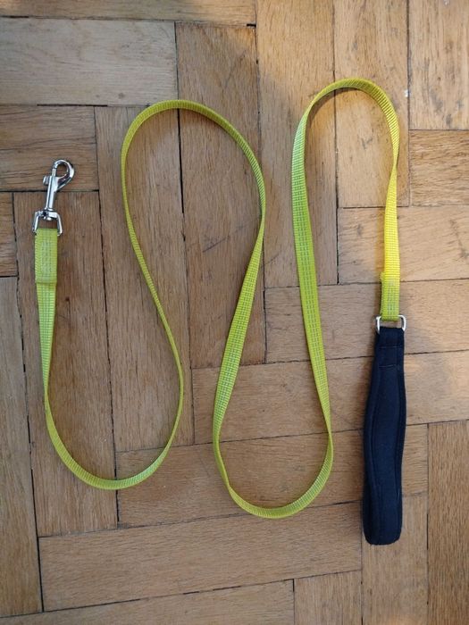 Smycz neonowa z odblaskowymi nitkami - 180-200 cm