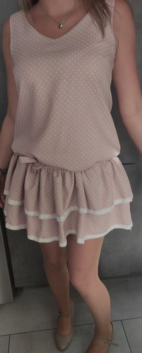 Sukienka 38' pudrowy róż