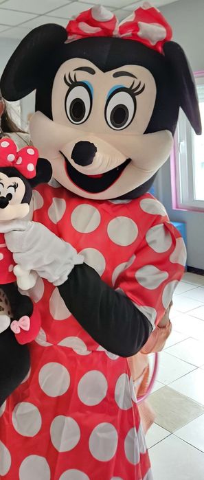 Mascotes bluey, panda, minnie