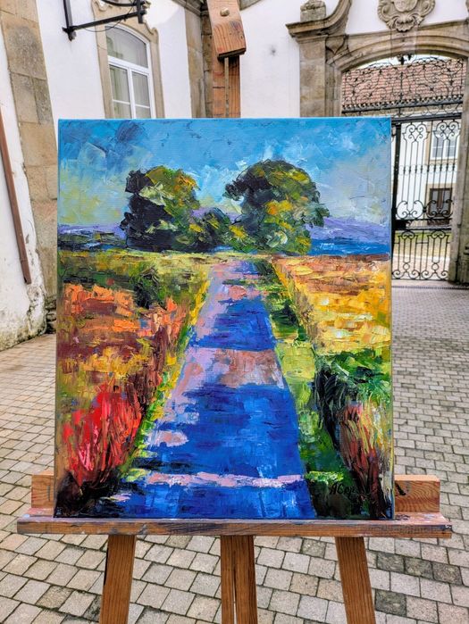 Quadro pintado á óleo, 55x46 cm