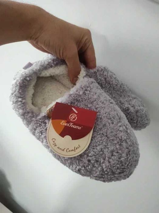 Kapcie bambosze ocieplane zimowe ciepłe 38-39