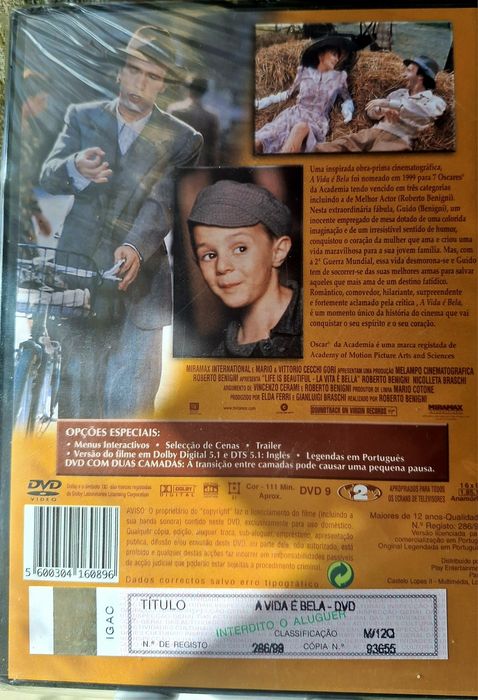 DVD A Vida é Bela ''Novo com Película''