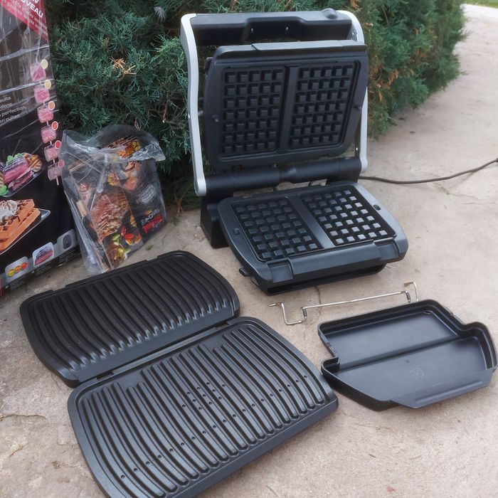 Гриль tefal барбекю вафельниця тефаль optigrill