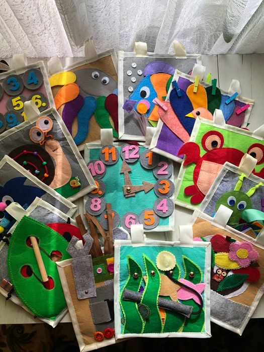 Фетровій великий сенсорній - тактильній набір.