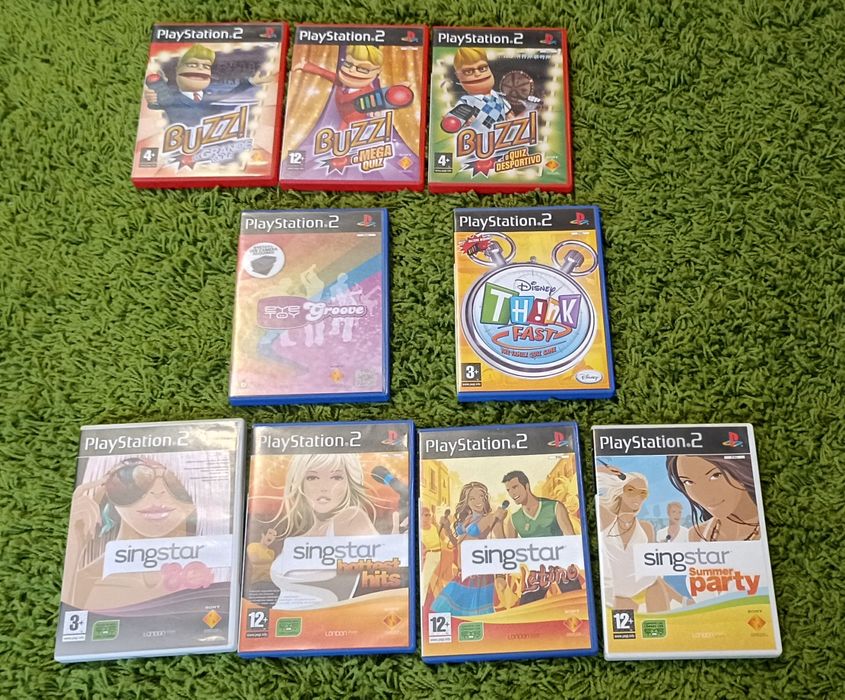 PlayStation 2 + jogos + Buzz + Singstar + comandos + Swap Magic 3