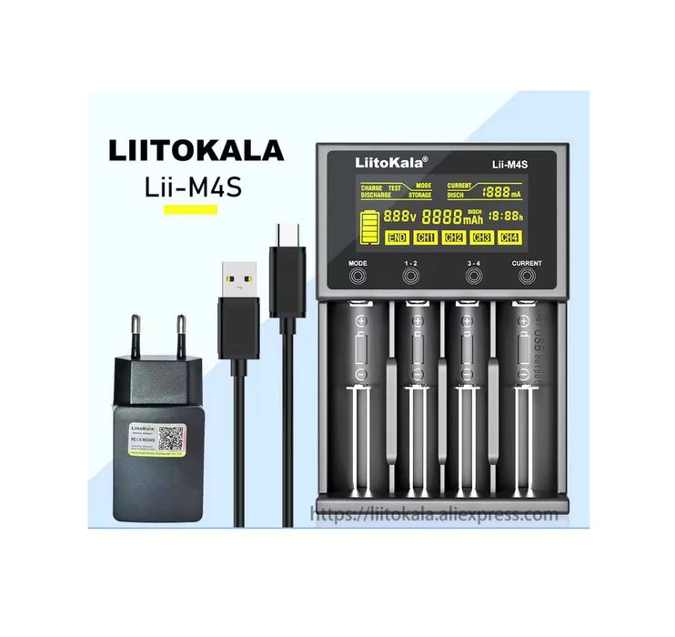 СКИДКА! Litokala Lii-M4S зарядное тестер емкости АКБ 18650/21700 и тд