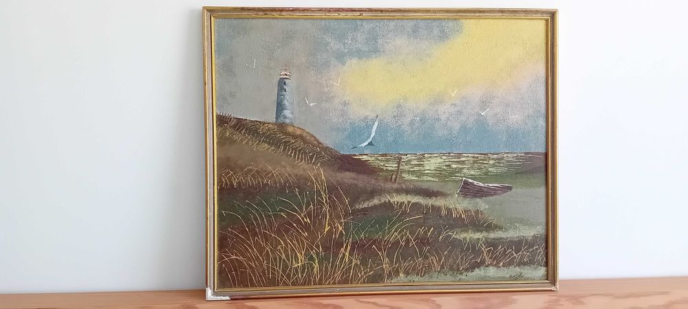 Quadro Vintage Pintura Original Assinada Kemp