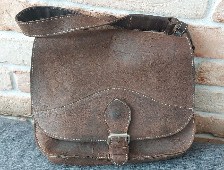 Daag Skórzana torebka brązowa torba listonoszka regulowany pasek skóra