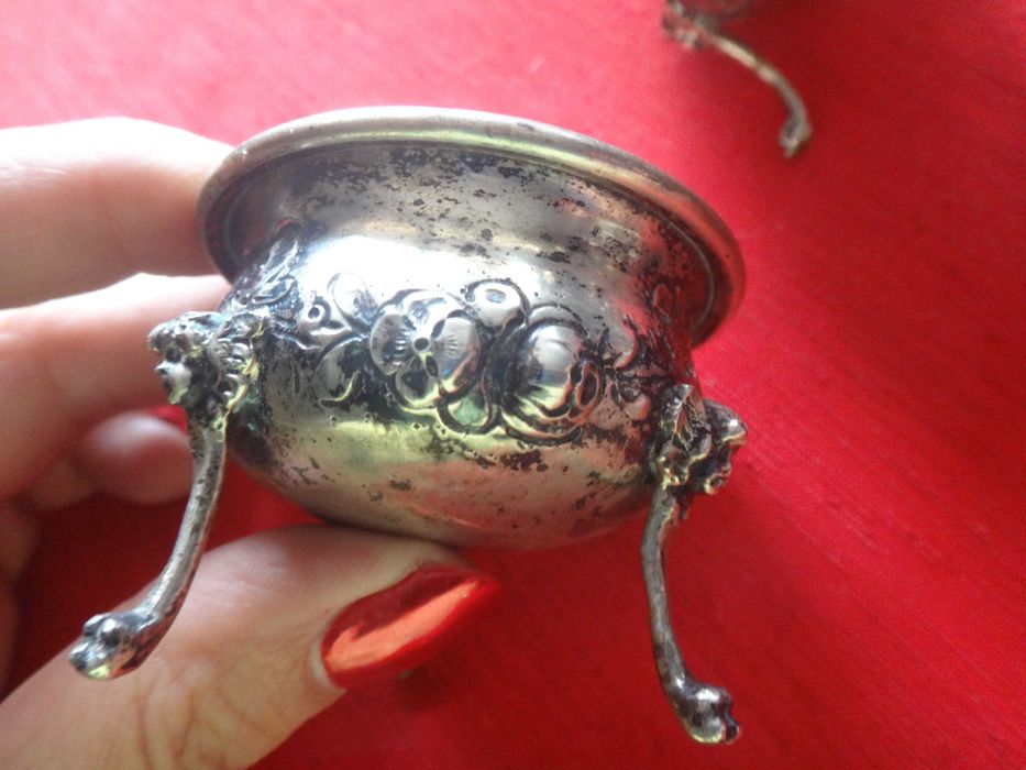 Srebrne solniczki 4 szt. - na przyprawy