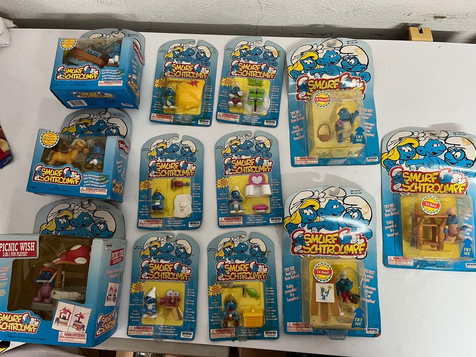 Lote de brinquedos dos Smurfs anos 90