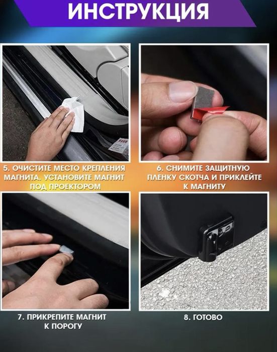 Led прєкція підсвікта на двері логотип ford