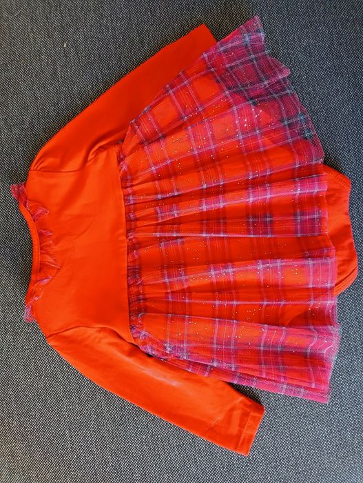 Sukienka body świąteczne czerwone 74