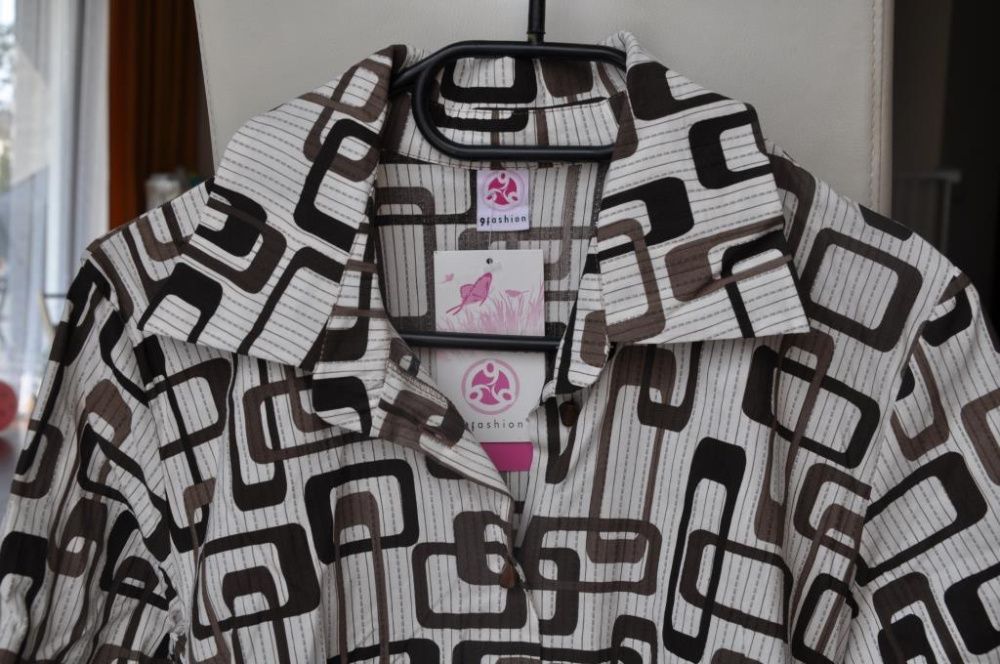 NOWA bluzka tunika ciążowa 9fashion pas ciążowy rozm. L brąz koszula