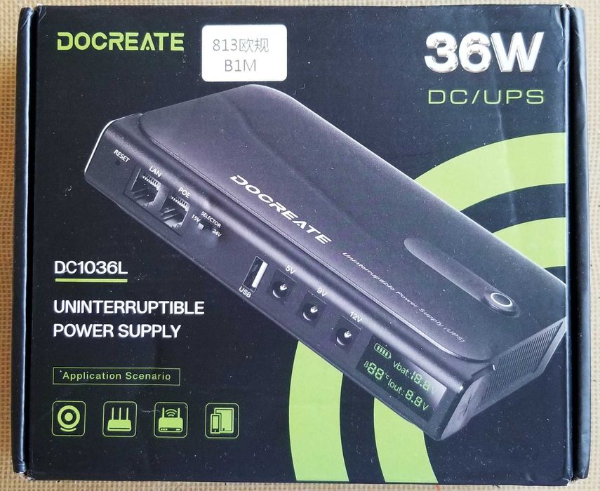 Джерело безперебійного живлення Docreate DC1036L EU UPS 36W